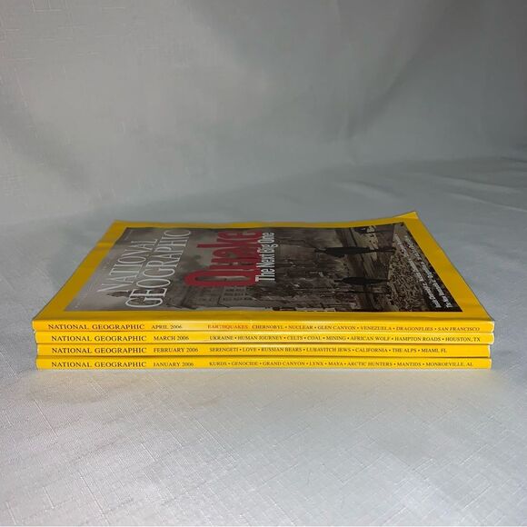 NATIONAL GEOGRAPHIC 2006 Set 4 Magazines Quake Love Grand Canyon DNA Educational - Picture 2 of 8